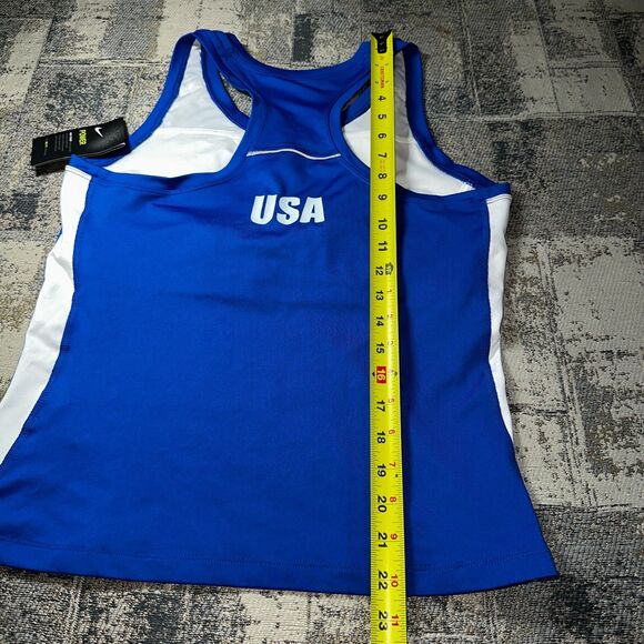 Nike Dri-Fit Racerback Tank Top Large Blue Running AKA Canoe Kayak Rescue USA - Picture 3 of 8
